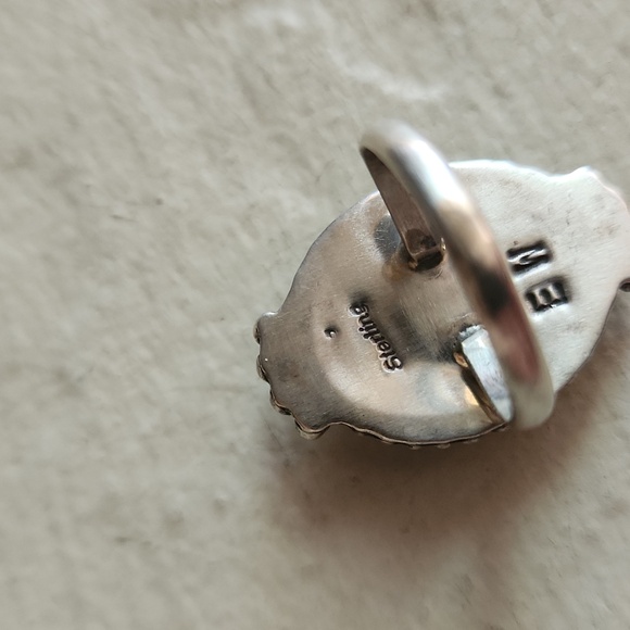 Beautiful Native American Navajo Handmade Sonoran Mountain Turquoise Ring 💙💍💚 - Picture 6 of 11